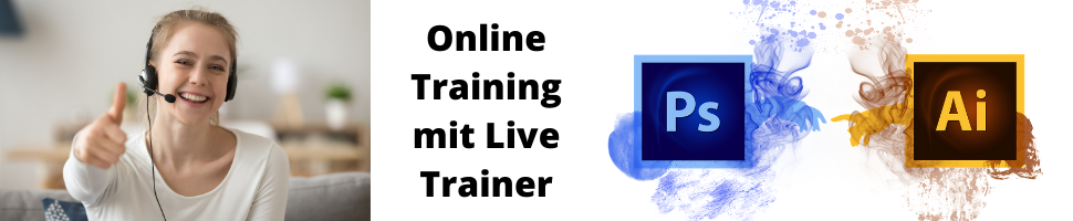 Adobe Grafikdesign online Kurse: Photoshop, InDesign, Illustrator online lernen mit Live Trainer