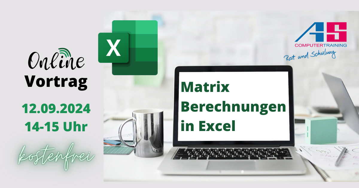 Kostenfreier online Vortrag: Matrix Berechnungen in Excel: Rechnen mit Arrays