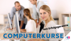 Und nach dem Seminar? Wir unterstützen Sie auch nach der Schulung. Im Bild: Frau nimmt an einem Computerkurs teil.