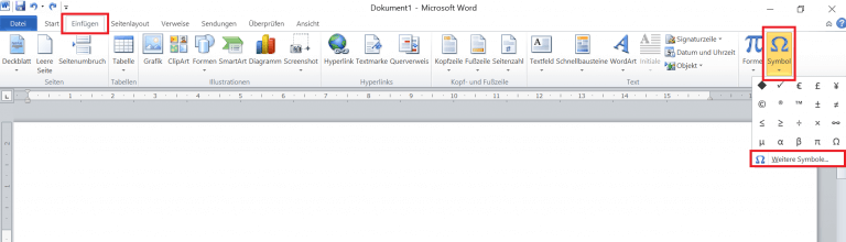 Sonderzeichen Symbole in Word einfügen AS Computertraining