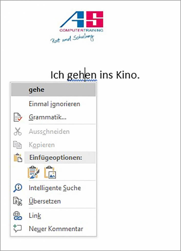 Die automatische Rechtschreibprüfung von Microsoft Word – Korrigieren