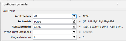 Excel Syntax, wenn man den XVERWEIS als SVERWEIS benutzt